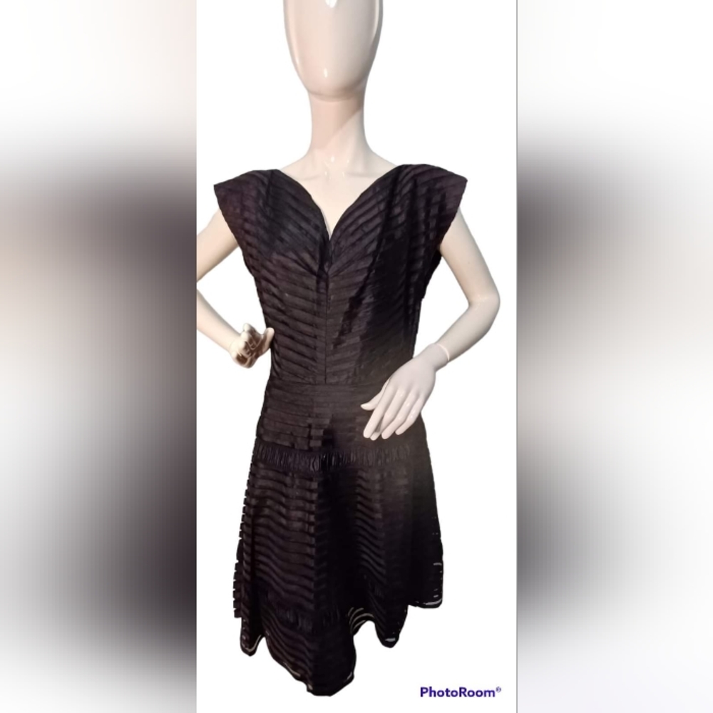 1940s true vintage black dress big band swing rockabilly fit and flare dance